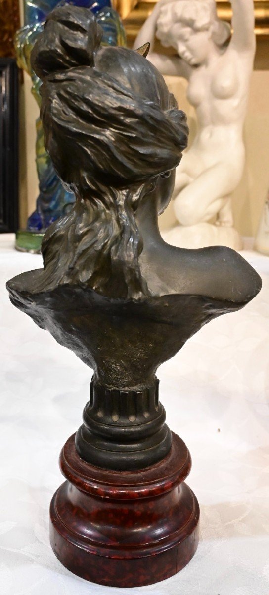 Emmanuel Villanis - Busto in Bronzo Art Nouveau-photo-1